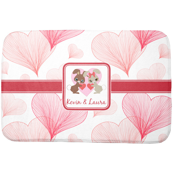 Custom Hearts & Bunnies Dish Drying Mat (Personalized)