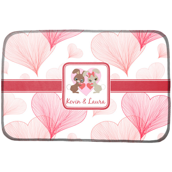Custom Hearts & Bunnies Dish Drying Mat (Personalized)