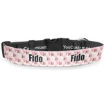 Hearts & Bunnies Deluxe Dog Collar - Extra Large (16" to 27") (Personalized)