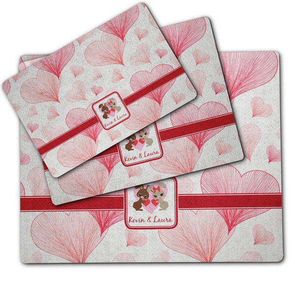 Hearts & Bunnies Dog Food Mat - MAIN (sm, med, lrg)