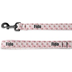 Hearts & Bunnies Deluxe Dog Leash - 4 ft (Personalized)