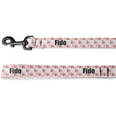 Hearts & Bunnies Deluxe Dog Leash - 4 ft (Personalized)