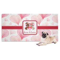Hearts & Bunnies Dog Towel (Personalized)