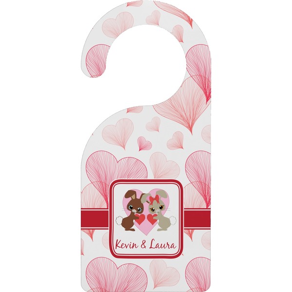 Custom Hearts & Bunnies Door Hanger (Personalized)