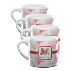 Hearts & Bunnies Double Shot Espresso Cups - Set of 4 (Personalized)