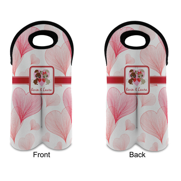Hearts & Bunnies Double Wine Tote - APPROVAL (new)