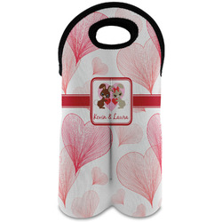 Hearts & Bunnies Wine Tote Bag (2 Bottles) (Personalized)