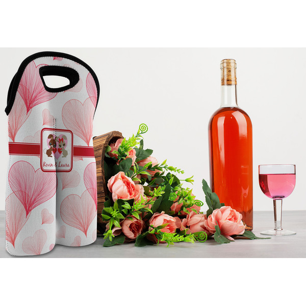 Hearts & Bunnies Double Wine Tote - LIFESTYLE (new)