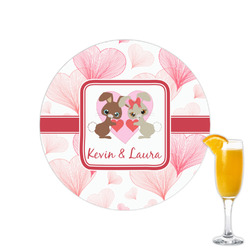 Hearts & Bunnies Printed Drink Topper - 2.15" (Personalized)