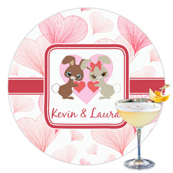 Hearts & Bunnies Printed Drink Topper - 3.5" (Personalized)
