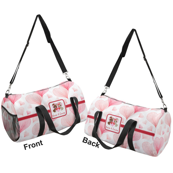 Hearts & Bunnies Duffle bag large front and back sides