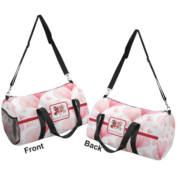 Hearts & Bunnies Duffle bag small front and back sides