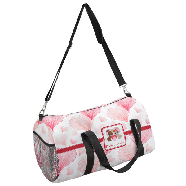 Custom Hearts & Bunnies Duffel Bag (Personalized)