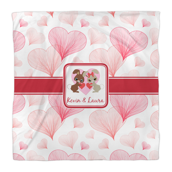 Hearts & Bunnies Duvet Cover - Queen - Front