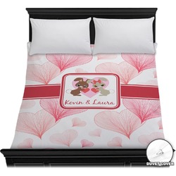 Hearts & Bunnies Duvet Cover - Full / Queen (Personalized)
