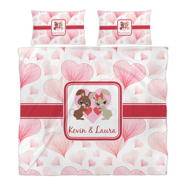 Hearts & Bunnies Duvet Cover Set - King - Alt Approval