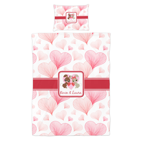 Hearts & Bunnies Duvet Cover Set - Twin - Alt Approval
