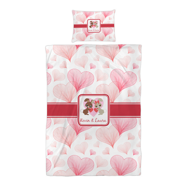 Hearts & Bunnies Duvet Cover Set - Twin XL - Alt Approval