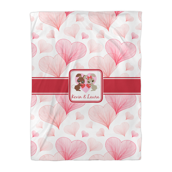 Hearts & Bunnies Duvet Cover - Twin XL - Front