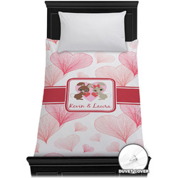 Hearts & Bunnies Duvet Cover - Twin XL (Personalized)