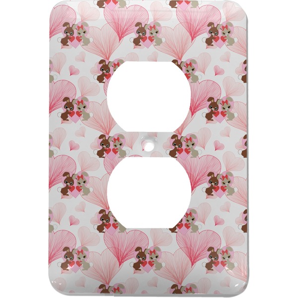 Custom Hearts & Bunnies Electric Outlet Plate