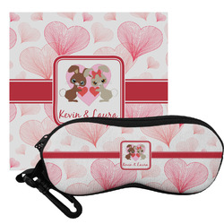 Hearts & Bunnies Eyeglass Case & Cloth (Personalized)