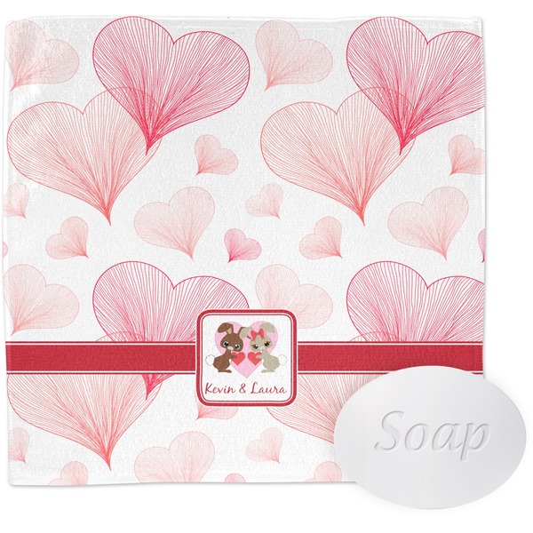Hearts & Bunnies Wash Cloth with soap