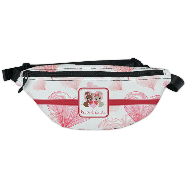 Custom Hearts & Bunnies Fanny Pack - Classic Style (Personalized)