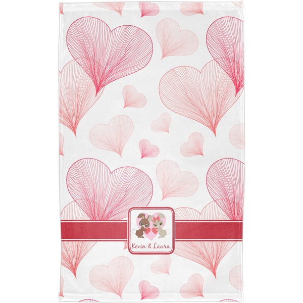 Hearts & Bunnies Finger Tip Towel - Full View
