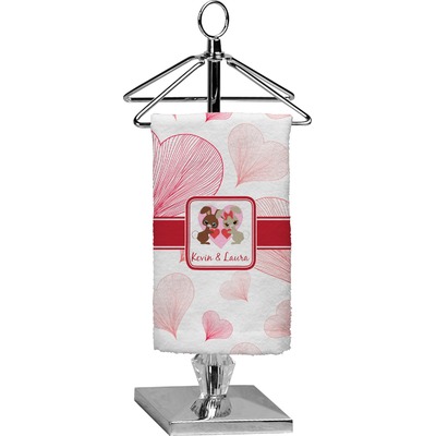 Hearts & Bunnies Finger Tip Towel - Full Print (Personalized)
