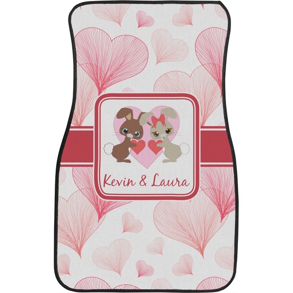 Hearts & Bunnies Front Seat Car Mat