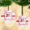 Hearts & Bunnies Frosted Glass Ornament - MAIN PARENT