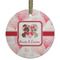 Hearts & Bunnies Frosted Glass Ornament - Round