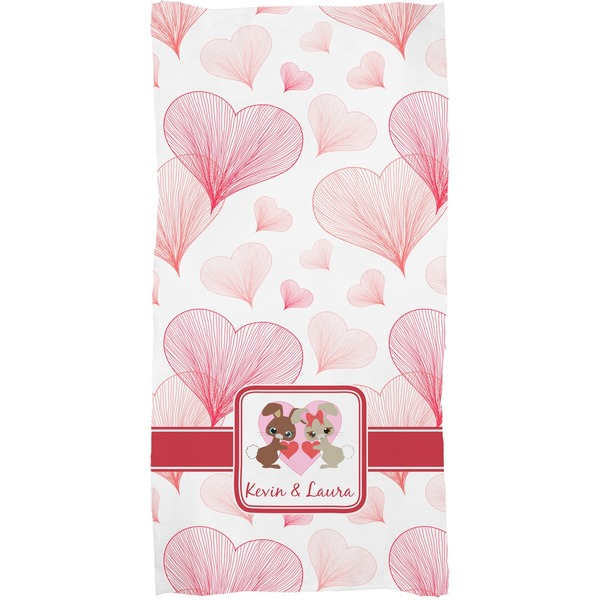 Hearts & Bunnies Full Sized Bath Towel - Apvl