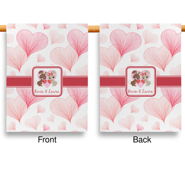 Hearts & Bunnies Garden Flags - Large - Double Sided - APPROVAL