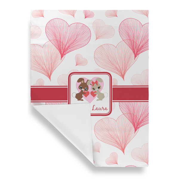 Hearts & Bunnies Garden Flags - Large - Single Sided - FRONT FOLDED