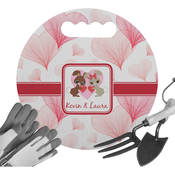 Custom Hearts & Bunnies Gardening Knee Cushion (Personalized)