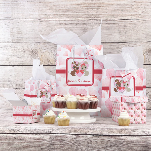 Hearts & Bunnies Gift Bags - In Context
