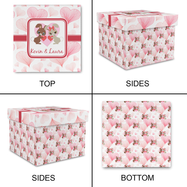 Hearts & Bunnies Gift Boxes with Lid - Canvas Wrapped - Large - Approval