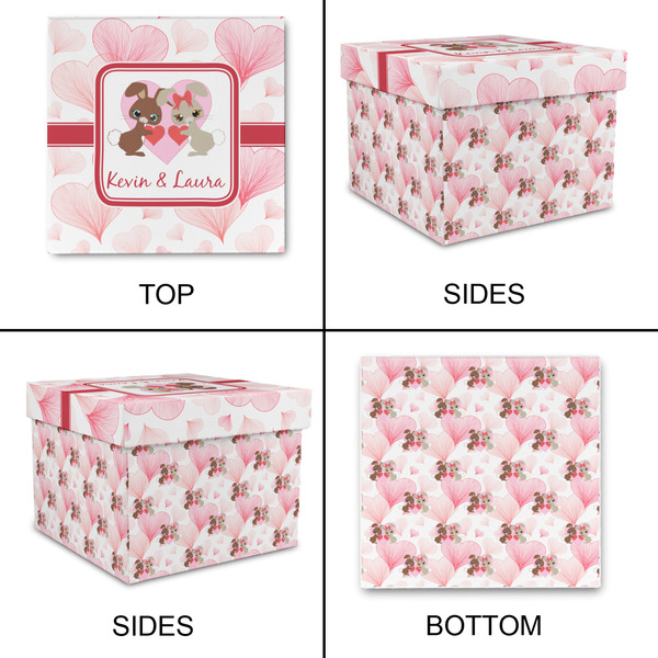 Hearts & Bunnies Gift Boxes with Lid - Canvas Wrapped - Medium - Approval