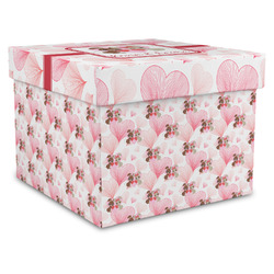 Hearts & Bunnies Gift Box with Lid - Canvas Wrapped - X-Large (Personalized)