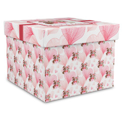 Hearts & Bunnies Gift Box with Lid - Canvas Wrapped - XX-Large (Personalized)