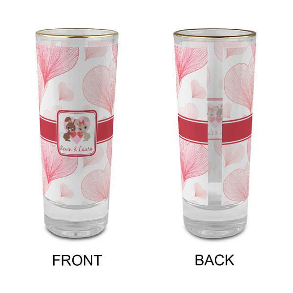 Hearts & Bunnies Glass Shot Glass - 2 oz - Single - APPROVAL