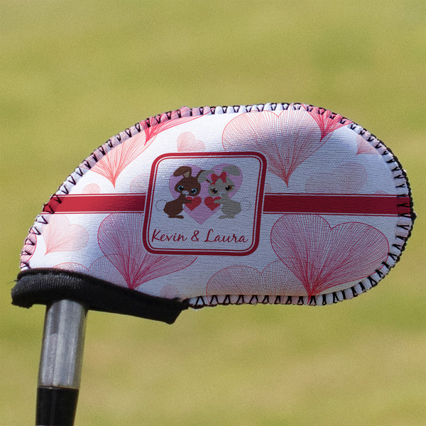 Hearts & Bunnies Golf Club Cover - Front