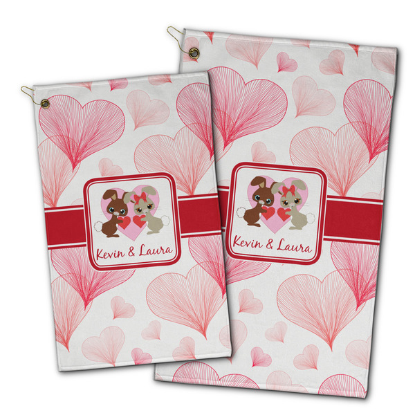 Hearts & Bunnies Golf Towel - PARENT (small and large)