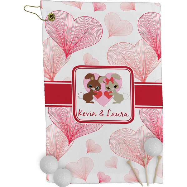 Hearts & Bunnies Golf Towel (Personalized)