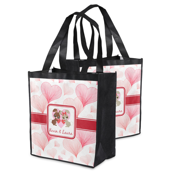 Hearts & Bunnies Grocery Bag - MAIN