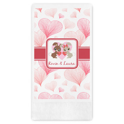 Hearts & Bunnies Guest Napkins - Full Color - Embossed Edge (Personalized)