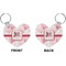 Hearts & Bunnies Heart Keychain (Front + Back)