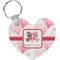 Hearts & Bunnies Heart Plastic Keychain w/ Couple's Names